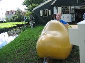 This is me sitting in a largish wooden shoe
